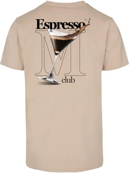 Mister Tee Tričko Espresso M Club piesková / hnedá čierna