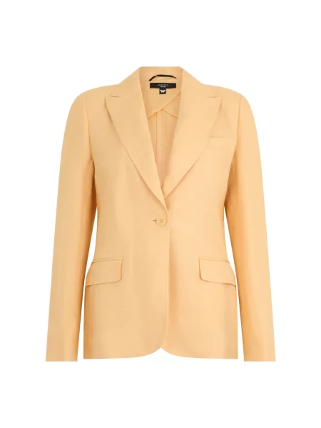 Lniana marynarka Weekend Max Mara pomarańczowa