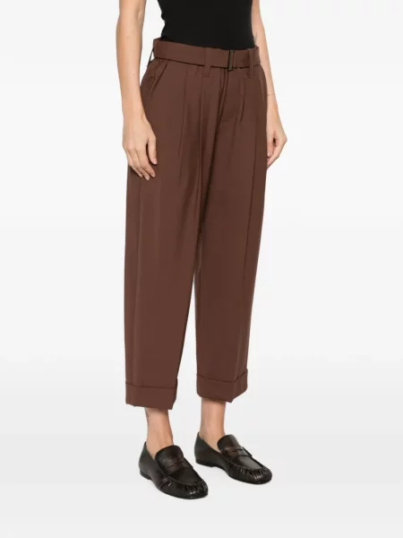 Cu centură pantaloni Brunello Cucinelli maro