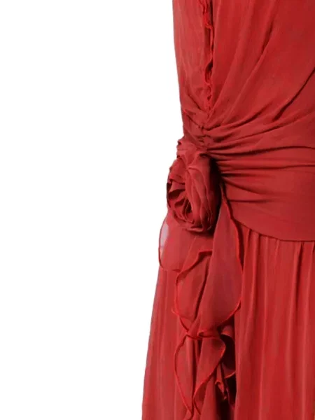 Rochie maxi Blumarine cu volane roșu