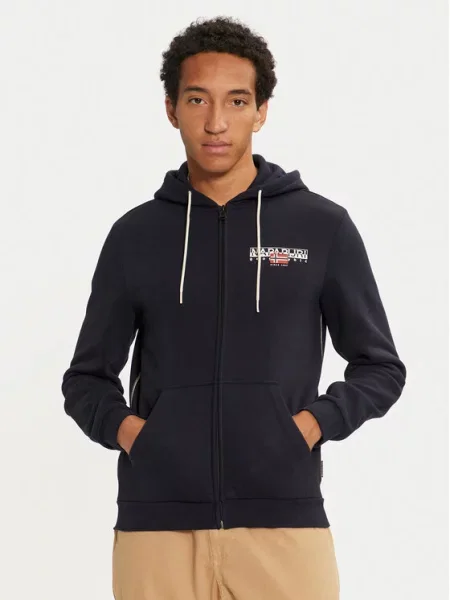 Napapijri Majica dugih rukava B-Alymer Tamnoplava bijela