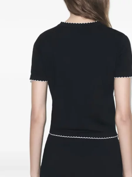 Tricou Tory Burch tricotate negru