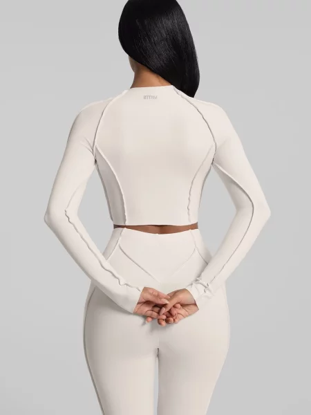 BetterMe longsleeve do jogi Contour Stitch Long beżowa