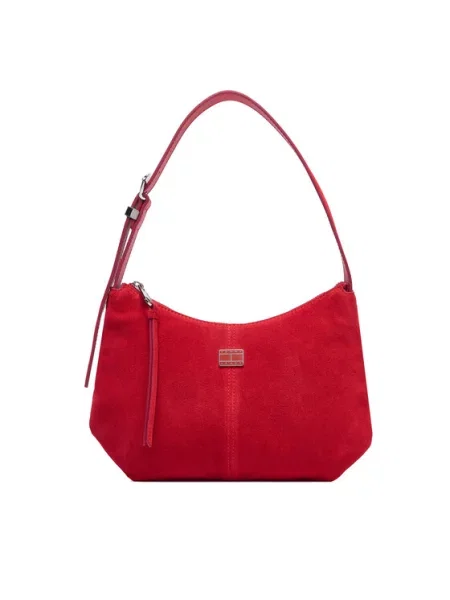 Tommy Jeans Ročna torba Tjw Slouchy Suede Shoulder Bag rdeča