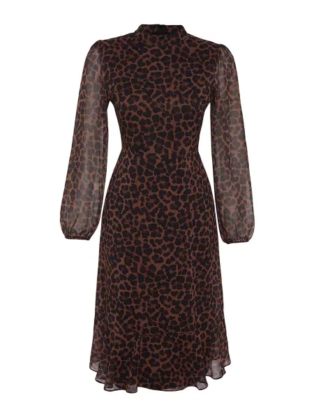 Trendyol Obleka kamela / temno rjava črna