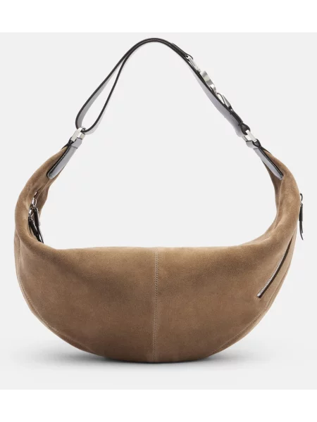 Geantă Lemaire din piele de căprioară gri