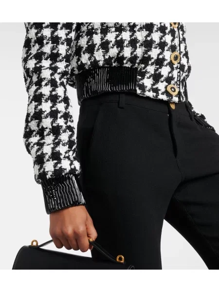 Tvídová bunda Balmain s pepito vzorem černá