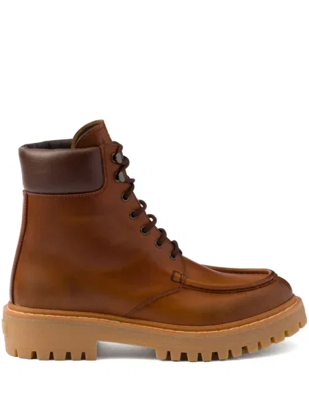 Botine Prada din piele maro