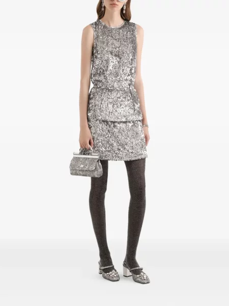 Fusta mini Dolce & Gabbana argintiu
