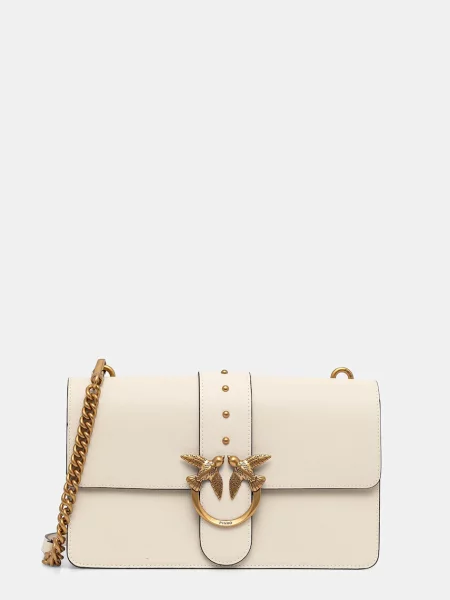 Torebka skórzana Pinko skórzana elegancka biała