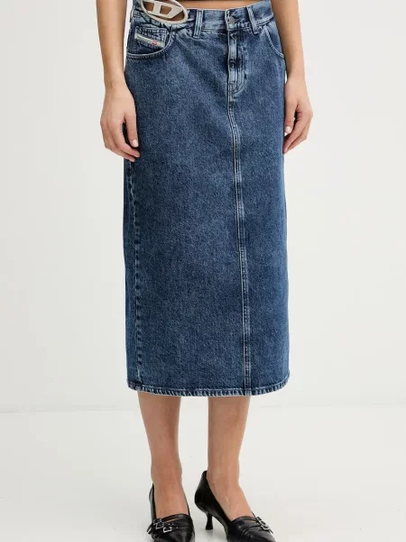 Diesel spódnica z rozcięciem jeansowa niebieska