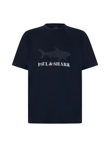 Koszulka Paul & Shark z nadrukiem niebieska