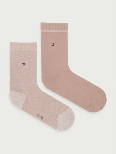 Tommy Hilfiger ponožky s bavlnou béžové