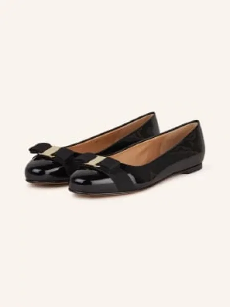 Ferragamo Lakované Baleríny Varina černá