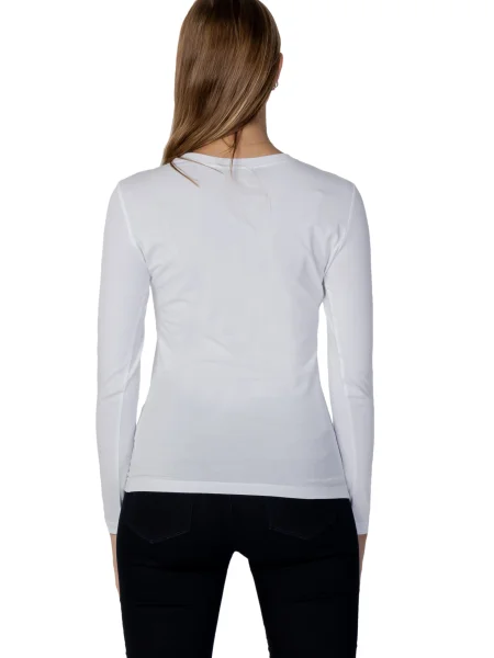 Top Love Moschino z długim rękawem ze spandexu biały