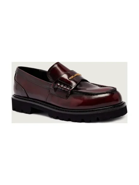 Karl Lagerfeld De piele pantofi loafer LOWELL bordo