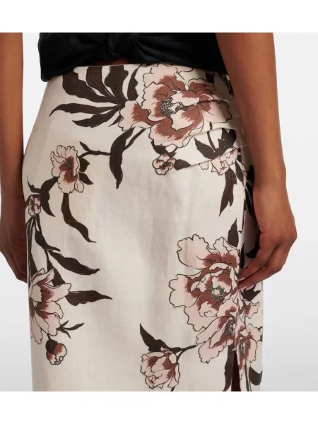 Fusta maxi Sir de in cu model floral alb