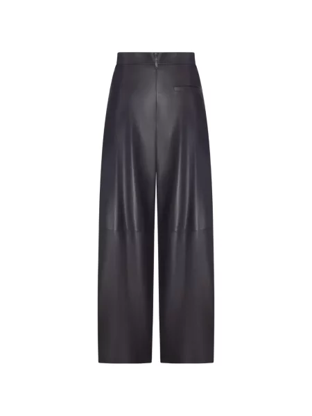 Pantaloni Giorgio Armani din piele albastru