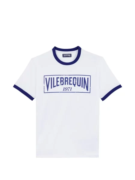 Tričko Vilebrequin s kulatým výstřihem s autogramem bílé
