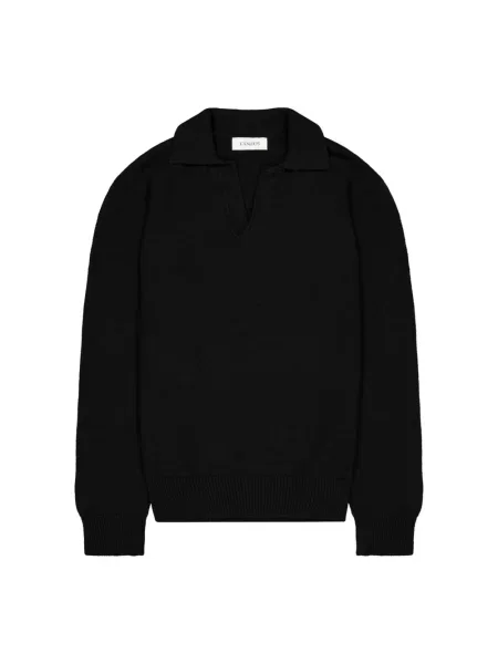 Sweter Laneus z kaszmiru z długim rękawem czarny