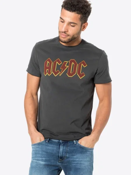 AMPLIFIED Tricou ACDC grafit / roşu închis gri