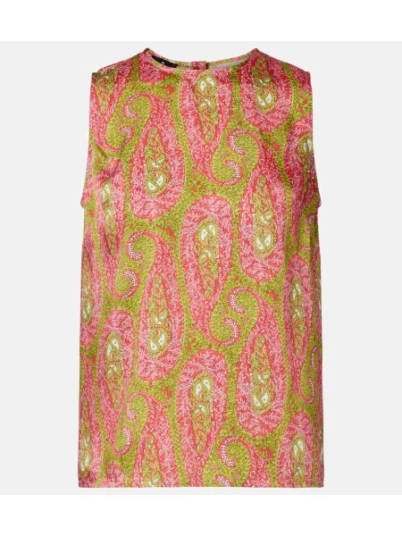 Bluză Etro transparente din jacard roz