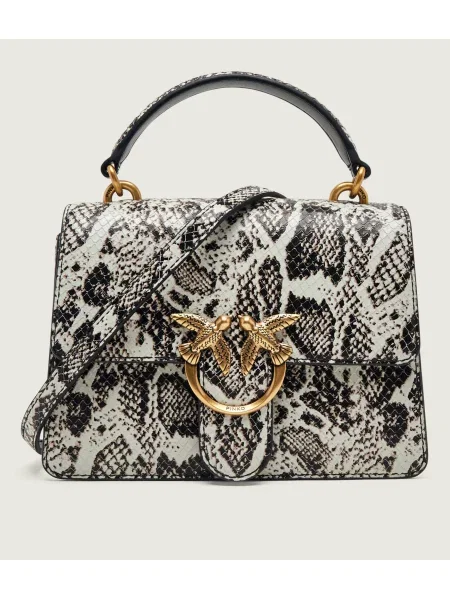 Pinko De piele cufăr Love One top Handle Mini gri