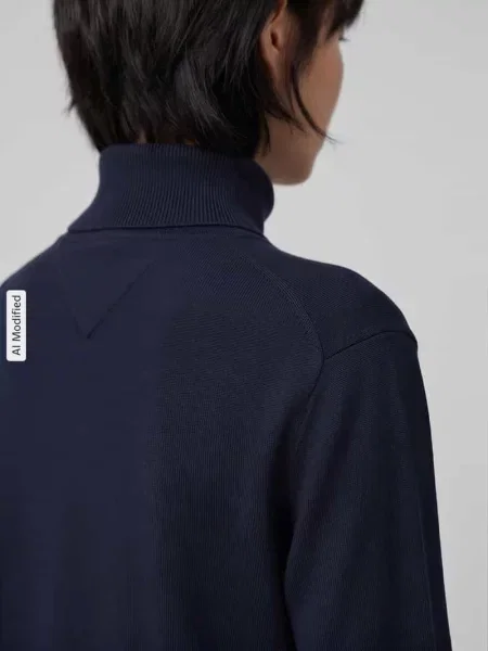 Sweter z golfem o kroju regular fit z czystej bawełny Tommy Jeans granatowy