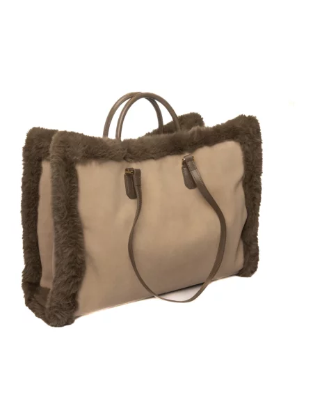Shopperka My Best Bags skórzana beżowa