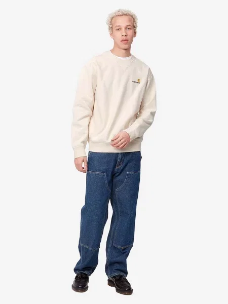 Carhartt WIP Mikina American Script / čokoládová / žlutá béžová
