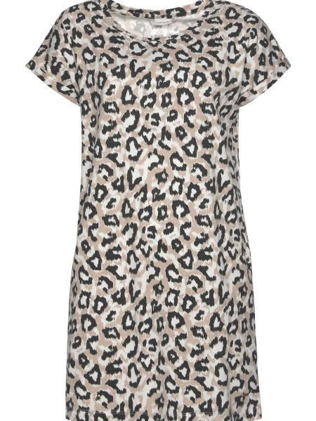 LASCANA Spalna srajca kremna / črna bela