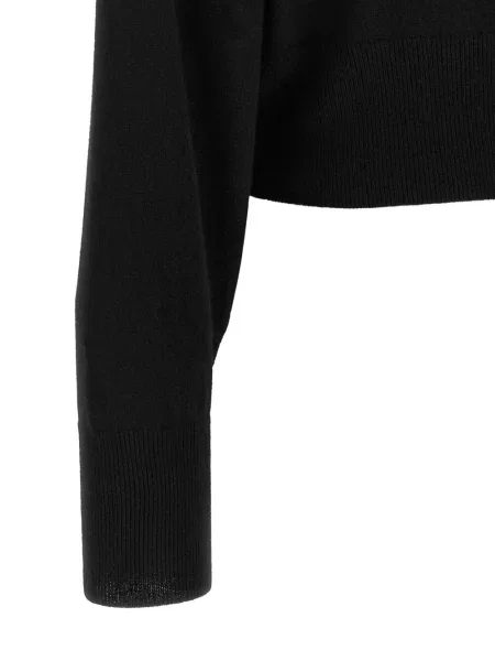 Pulover Nude cu volane asimetric negru