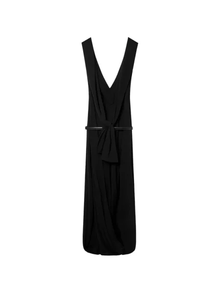 Rochie midi Loewe cu decolteu în V negru