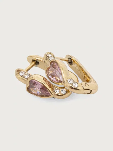 GUESS Cercei CRYSTAL LOVE auriu roz