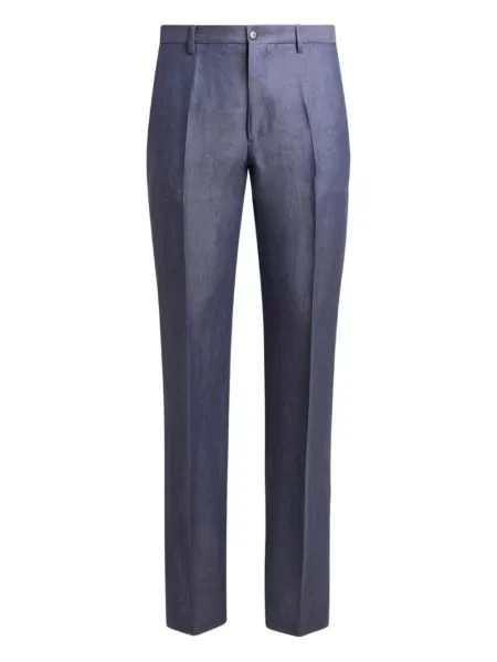 Pantaloni Etro de in plisate albastru