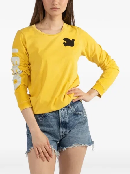 Lung tricou Freecity cu imagine galben