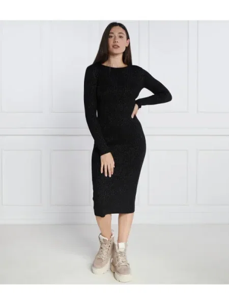 Silvian Heach Rochie cu adaos de lână negru