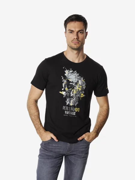 KOROSHI Tricou galben metalic / deschis gri