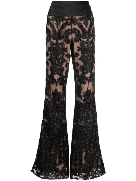 Pantaloni Moschino din dantelă evazate