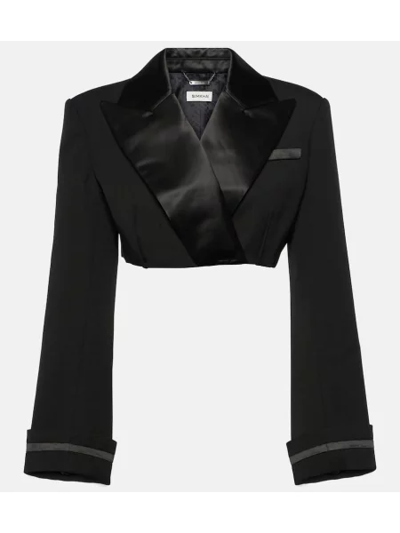 Marynarka Simkhai wełniana o krotszym kroju czarna