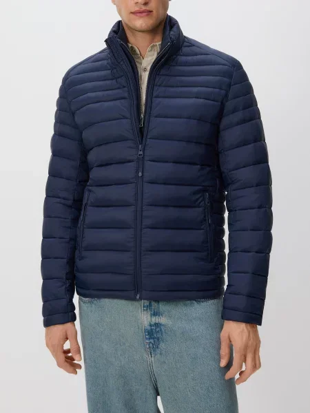Стеганая куртка Reserved с высоким воротником синяя