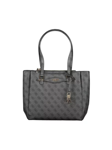 Lniana torebka Guess czarna