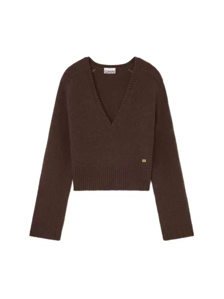 Sweter Ganni brązowy