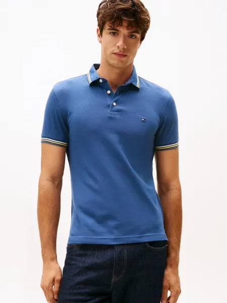 TOMMY HILFIGER Tricou albastru alb