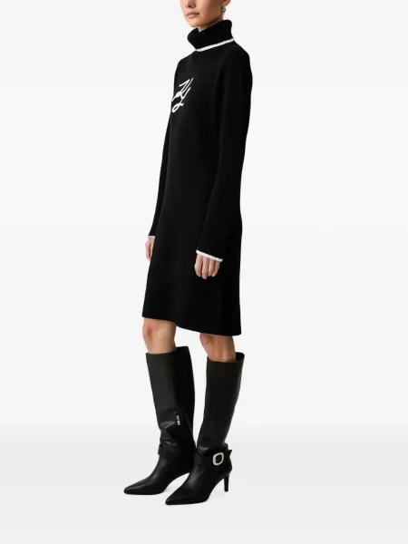 Rochie mini Karl Lagerfeld cu broderie negru