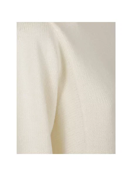 Lniany sweter z golfem Max Mara biały