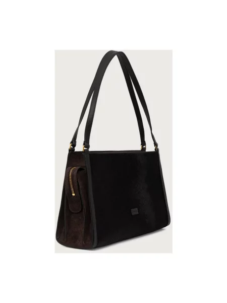 Pollini torebka shopper skórzana brązowa