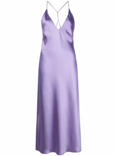 Rochie Blanca Vita cu decolteu în V de costum violet