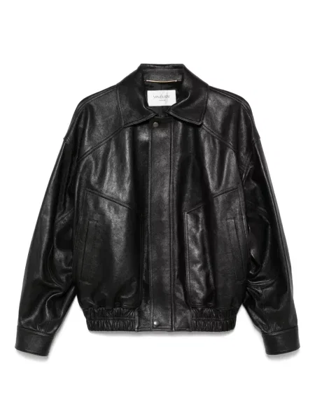 Kurtka skórzana Saint Laurent brązowa