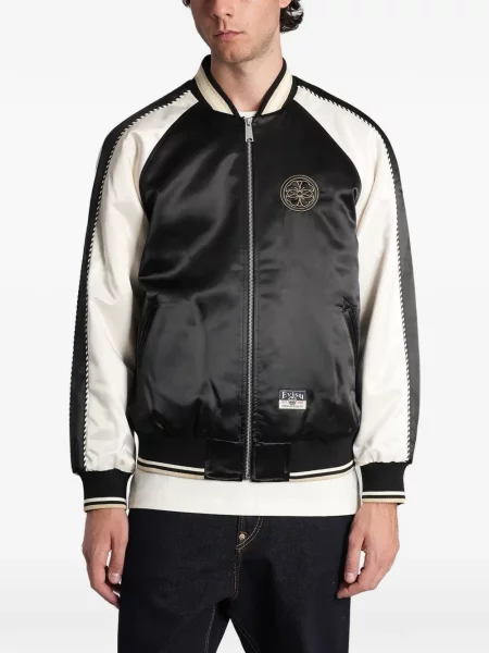 Geacă Evisu din satin negru